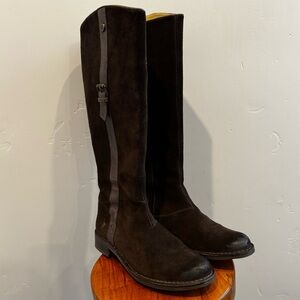 Bussola “Sevilla” chocolate brown suede tall boots, women’s size 7